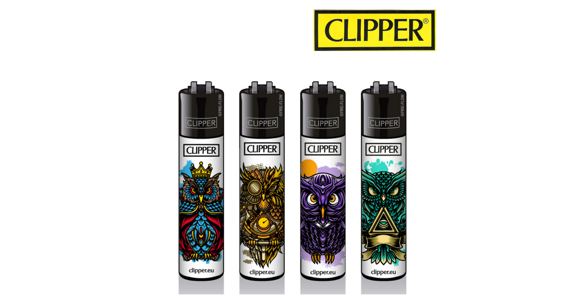 Briquets Clipper collection x4 briquets Modèle Owls Briquet